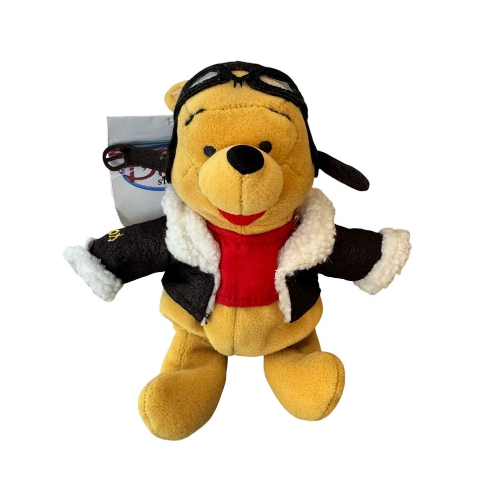 vintage Disney Store Winnie the Pooh pilot mini bean bag plush New With Tags